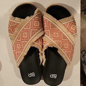 Nordstrom BP platform sandals, beige, coral size 6